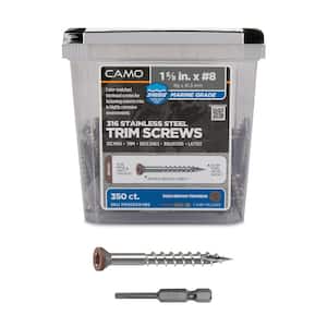 1-5/8 in. #8 316 Stainless Steel Brown Premium Star Drive Trim Screws (350-Count)