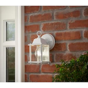 8.19 in. White Decorative Outdoor Wall Coach Lantern Light