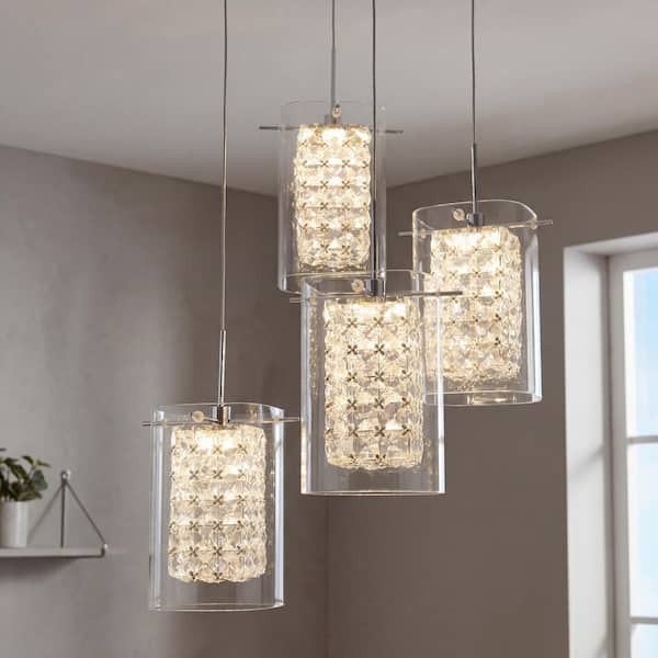 Artika Crystal Cube 17-Watt 4-Light Modern Chrome Integrated LED
