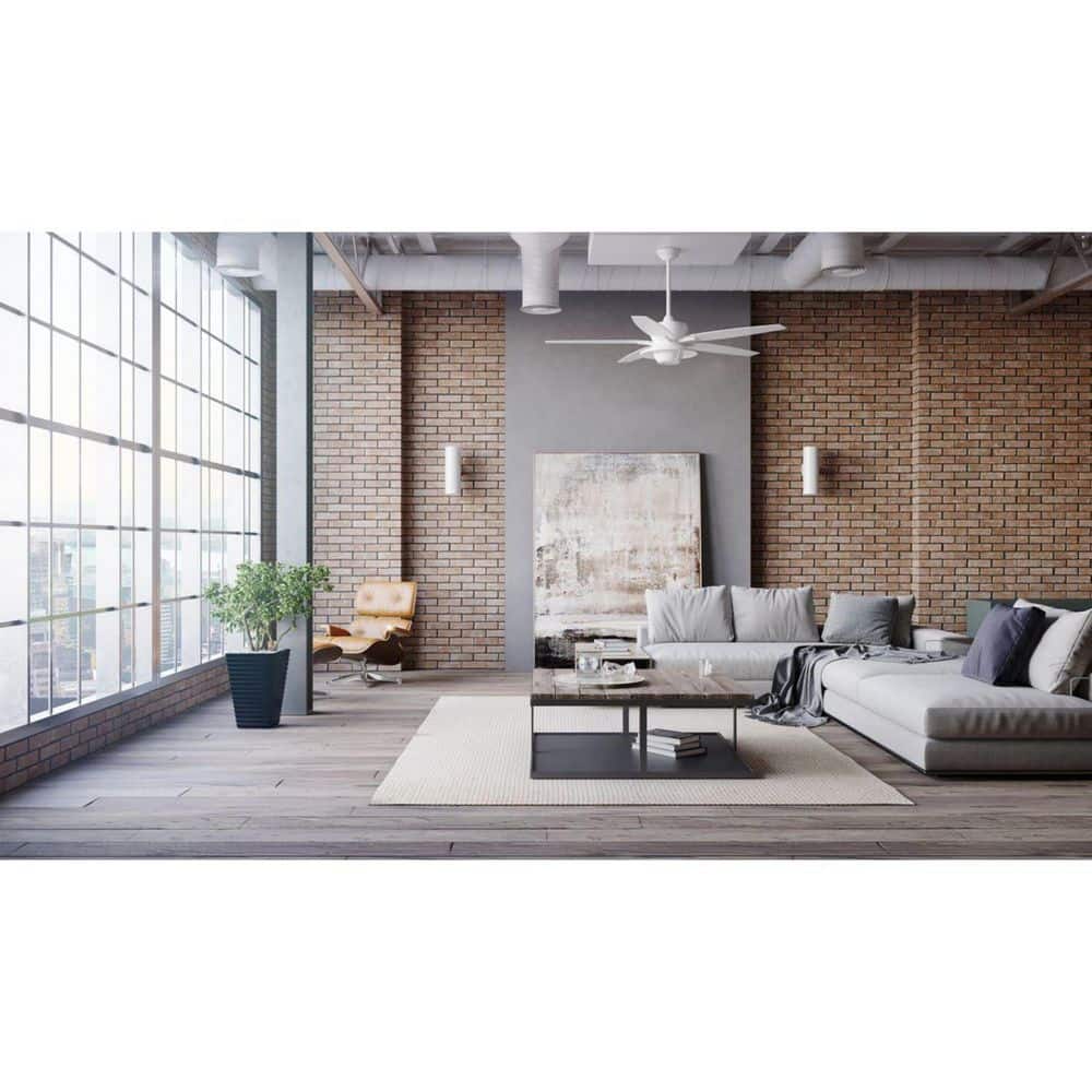 Montague 60" White 5-Blade Indoor/Outdoor Ceiling Fan with LED Light