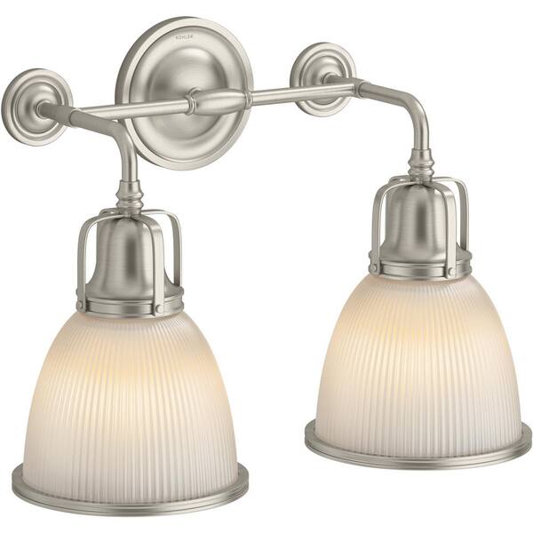 KOHLER Hauksbee 2-Lights Brushed Nickel Wall Sconce