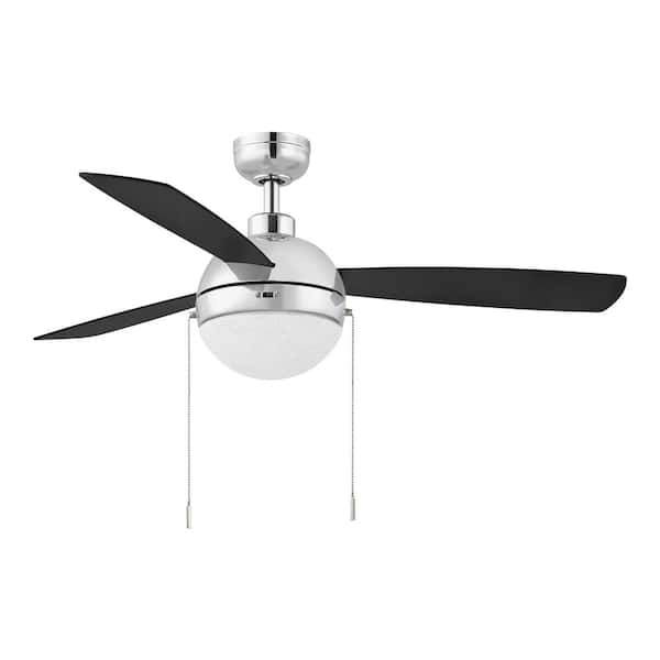 Hampton Bay Cleo 48 in. LED Indoor Chrome Ceiling Fan with Light
