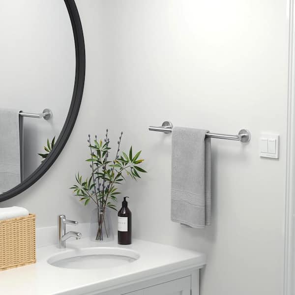 18 in. Wall Mounted Towel Bar in Stainless Steel Brushed Nickel (2-Pack)