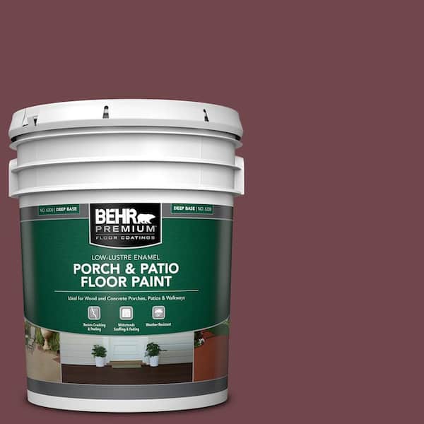 BEHR PREMIUM 5 gal. #PPU1-14 Formal Maroon Low-Lustre Enamel Interior/Exterior Porch and Patio Floor Paint