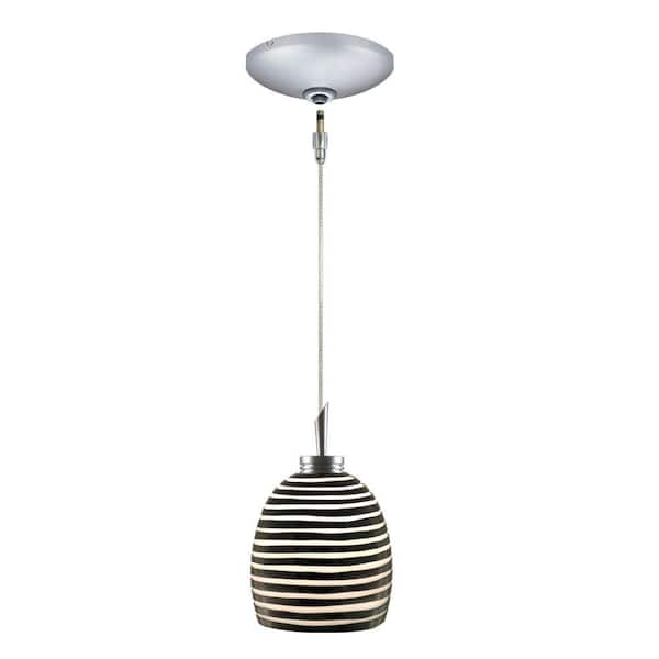 JESCO Lighting Low Voltage Quick Adapt 4-5/8 in. x 103-1/8 in. Black/White Pendant and Canopy Kit
