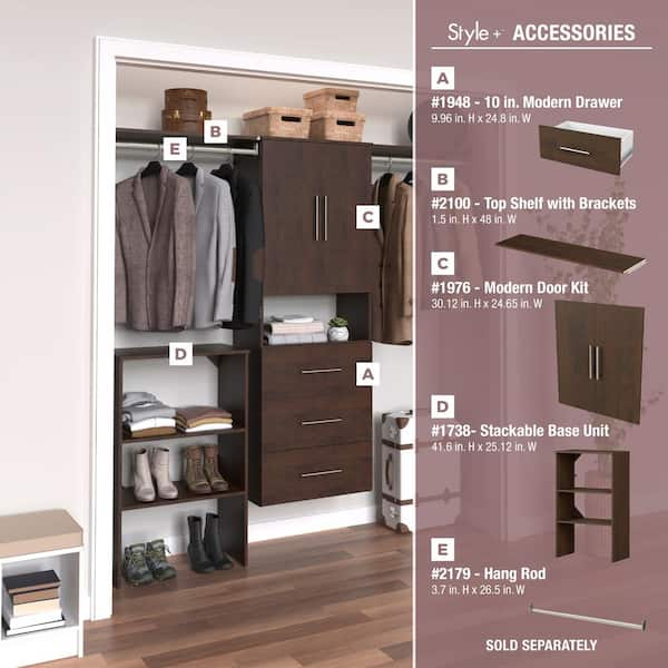 ClosetMaid Impressions Chocolate 48 in Top Shelf Kit