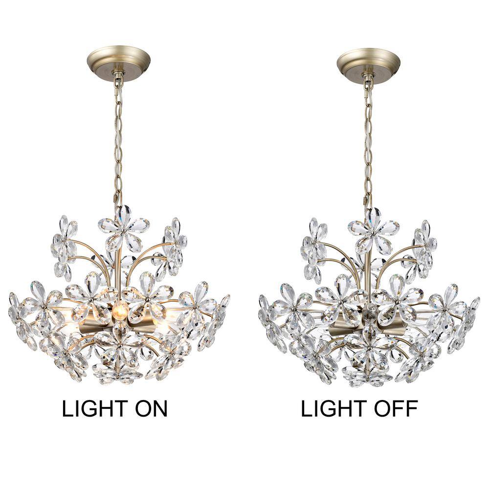 Rosa 6-Light Champagne Flower Crystal Chandelier