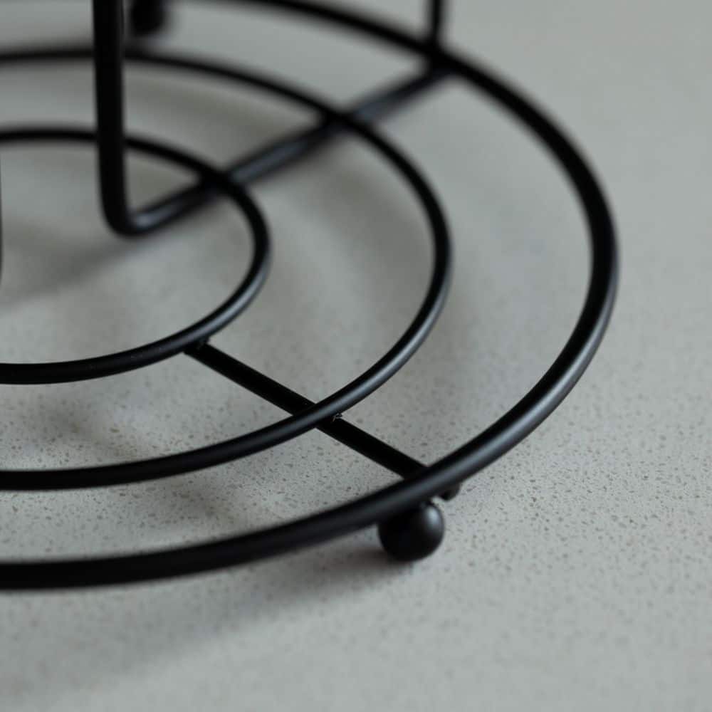 Freestanding Black Iron Paper Towel Holder Stand with Decorative Frame