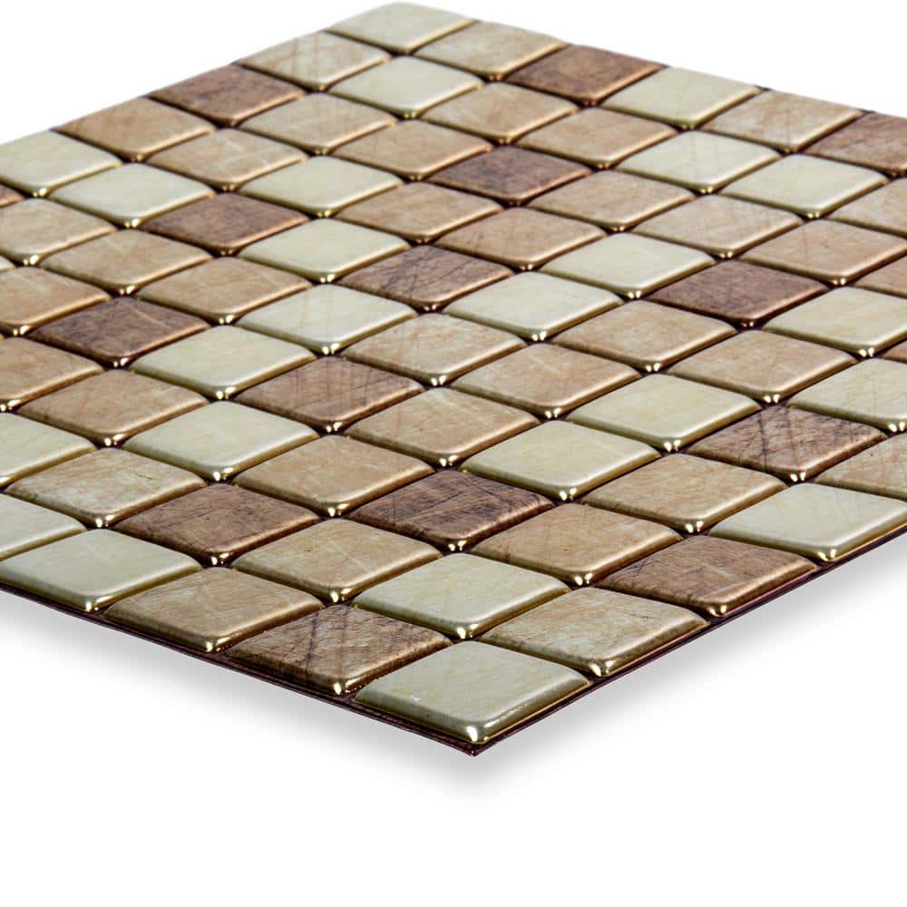 Truu Design Plastic Peel and Stick Multi-Color Wall Tile Set