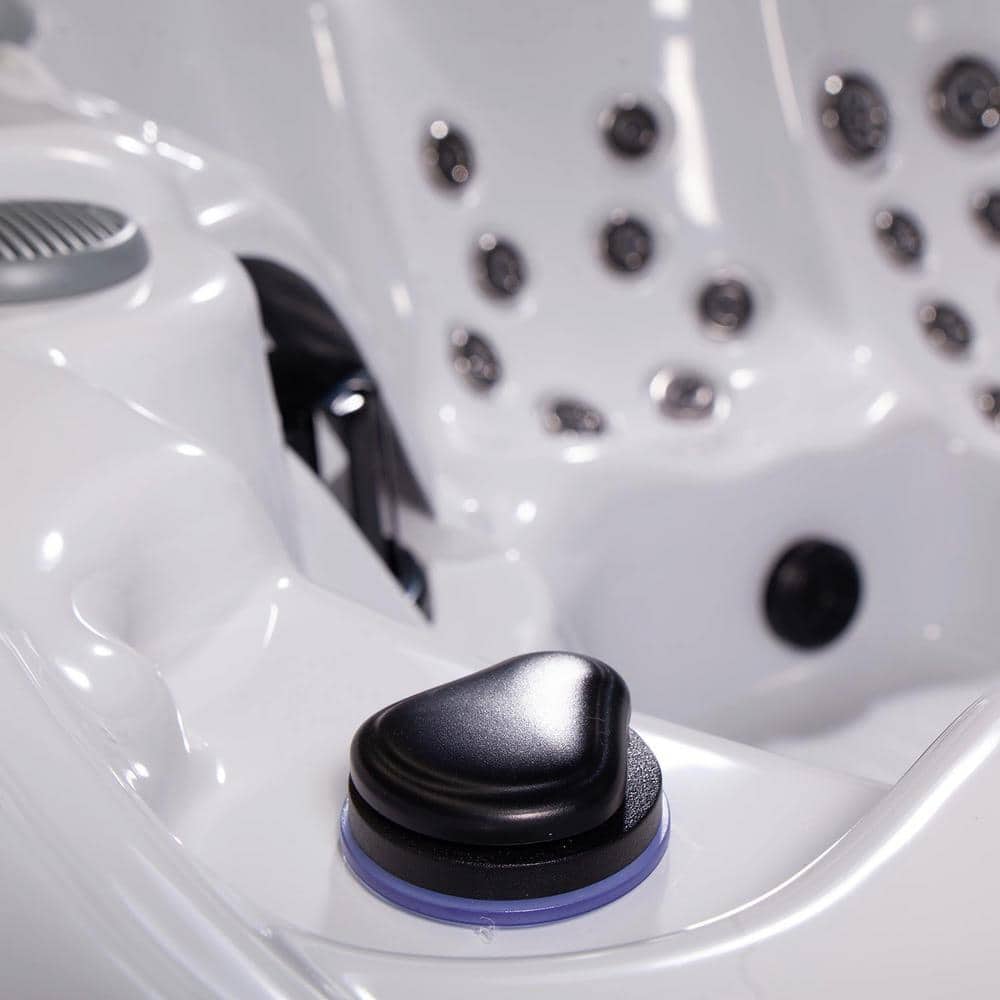 Hollywood 5-Person Ice White and Gray Hot Tub with LED Lights