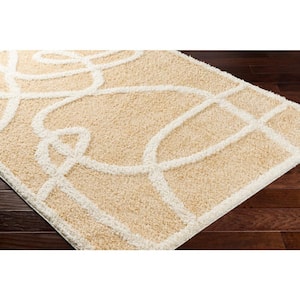 Rodos Tan Abstract 5 ft. x 7 ft. Indoor Area Rug