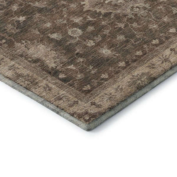 Mayfield Premium Machine Washable Abstract AMF1739 Brown 8 ft. x 10 ft. Area Rug