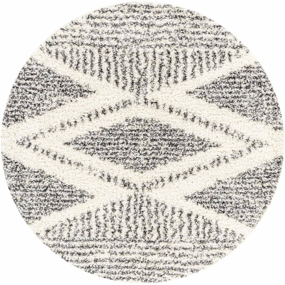 Gray Tufted Rectangular Shag Rug 7'10" x 10'3" Synthetic