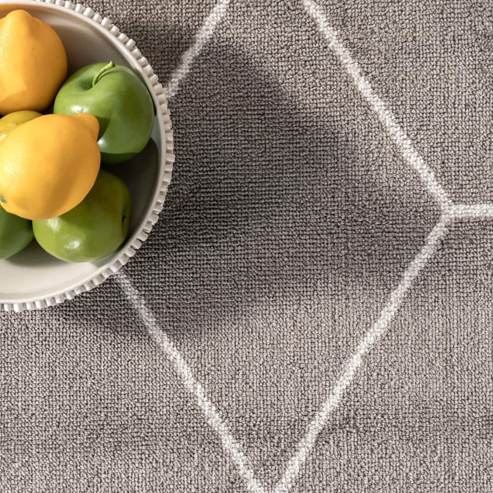 Gray Geometric Honeycomb Synthetic 4' x 6' Rectangular Area Rug