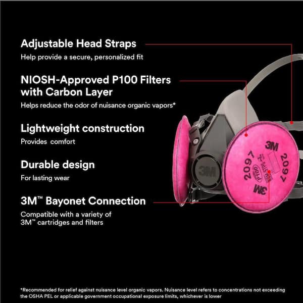 6297 P100 Mold and Lead Paint Removal Reusable Respirator