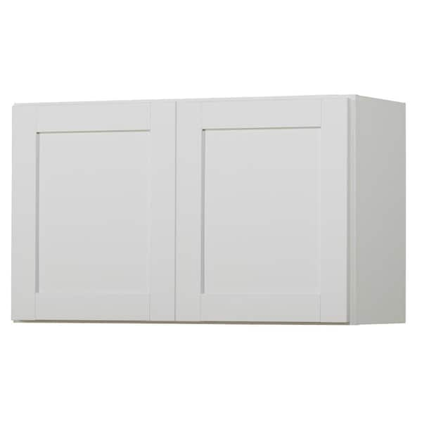 Hampton Bay Westfield Feather White Shaker Stock Assembled Wall Kitchen ...