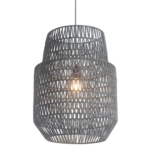 ZUO Daydream 142.9 in. H Gray Basket Pendant Ceiling Lamp