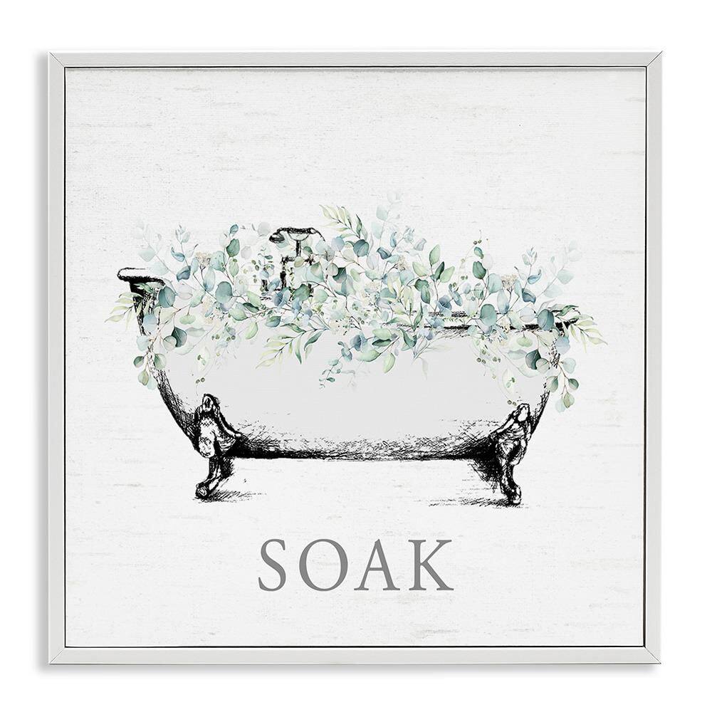 Bathroom Tub with Eucalyptus by Lettered and Lined 1 Piece White Framed Nature Giclee Art Print 12 in. x 12 in. price history on PriceWatchPro