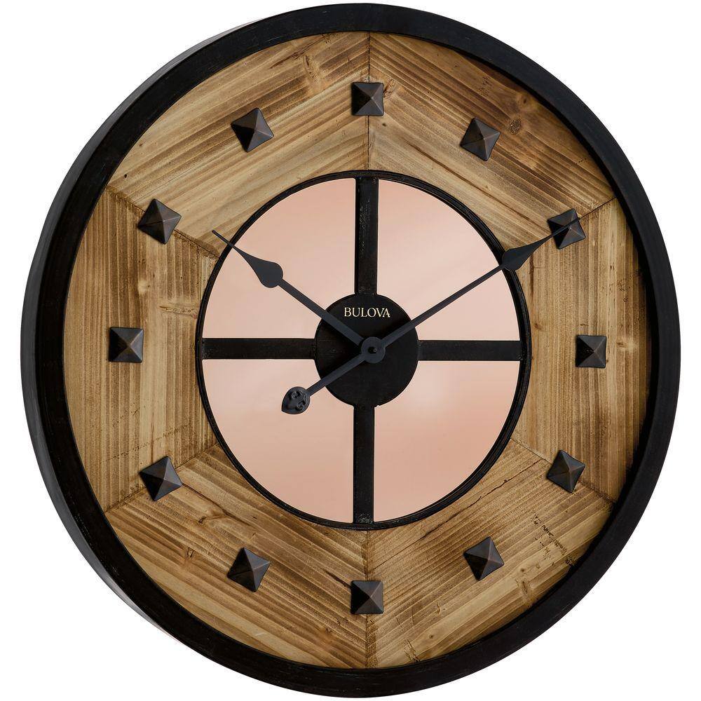 UPC 042429540019 product image for Bulova 24 in. H x 24 in. W Round Wall Clock, Bronze | upcitemdb.com