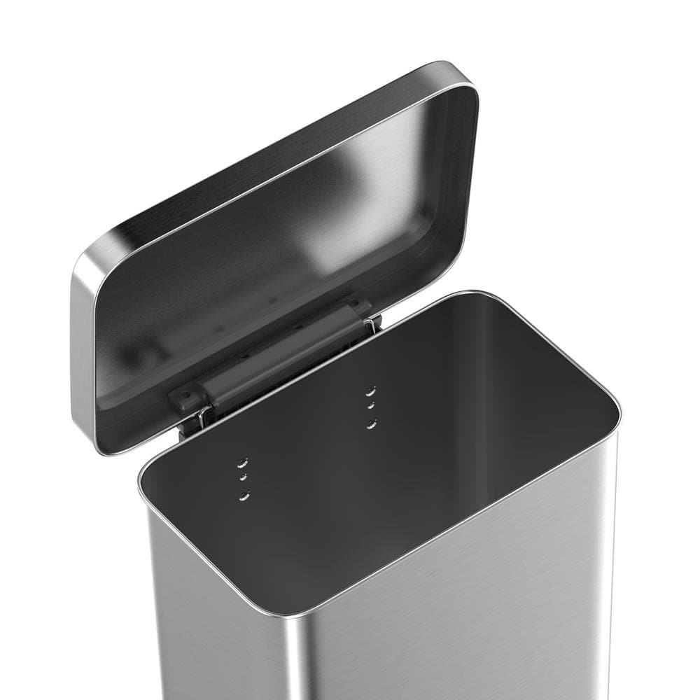 20-Gallon Stainless Steel Step-On Trash Can with Soft-Close Lid