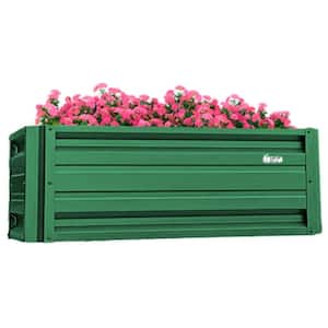 24 inch by 48 inch Rectangle Emerald Green Metal Planter Box