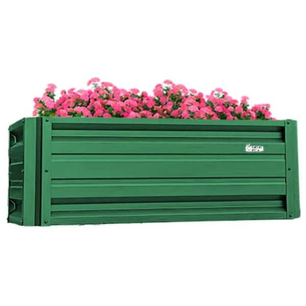 ALL METAL WORKS 24 inch by 48 inch Rectangle Emerald Green Metal Planter Box