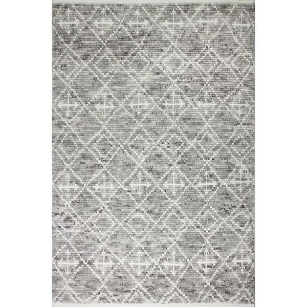 BASHIAN Jenny Grey 5 ft. x 8 ft. Moroccan Transitional Area Rug