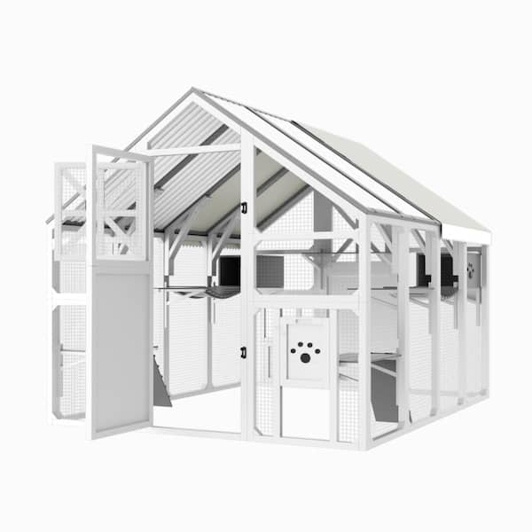 Nestfair 7.87 ft. W x 6 ft. D Greenhouse Outdoor Cat Enclosure