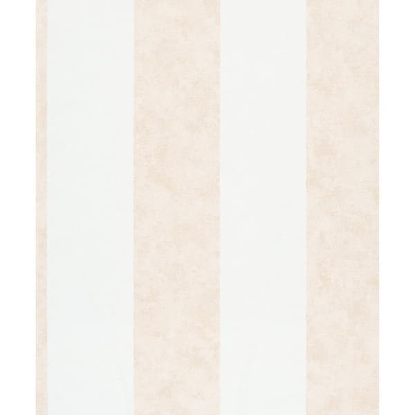 Unbranded Flora Collection Beige Thick Stripe Matte Finish Non-Pasted Vinyl on Non-Woven Wallpaper Sample
