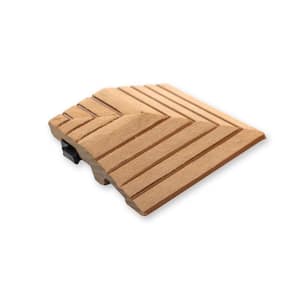 MI Premier 0.24 ft. x 0.24 ft. Interlocking Loose Lay Composite Corner Deck Tile In Oak (4 Corners Per Case)