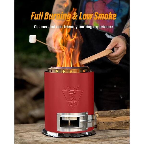 9.7 in. H x 7.1 in. Red Flame Intensity Control Tabletop Fire Pit for Outdoor with Travel Bag and 2 Mini Sticks