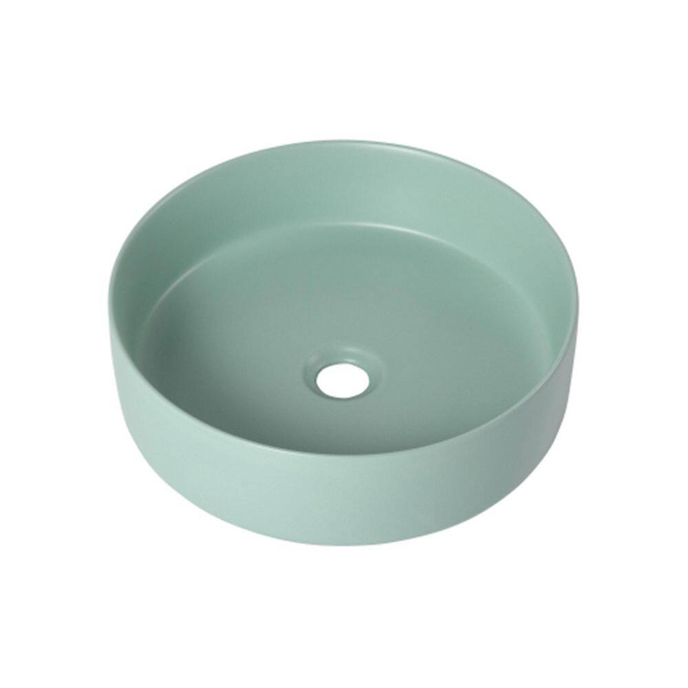 Bathroom Sink Mint Green Ceramic Round Vessel Sink X128647178 The Home Depot