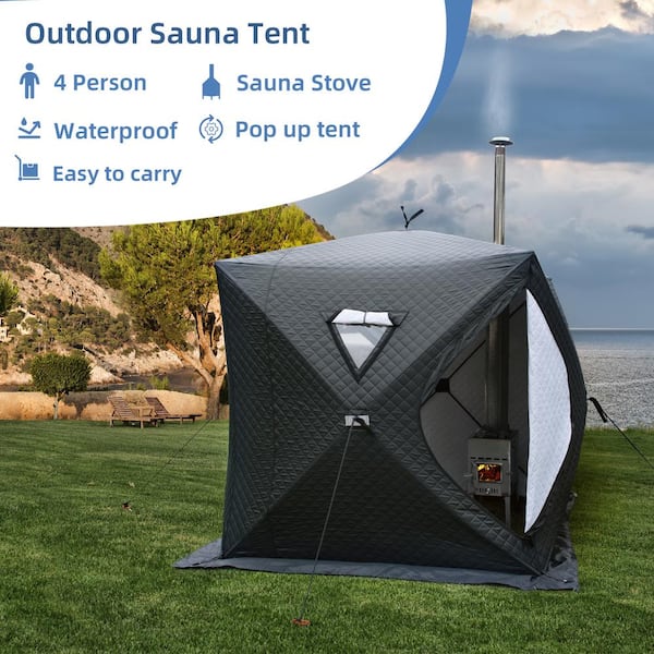 WOODBRIDGE 4-Person Outdoor Plastic Wet/Dry Sauna Tent