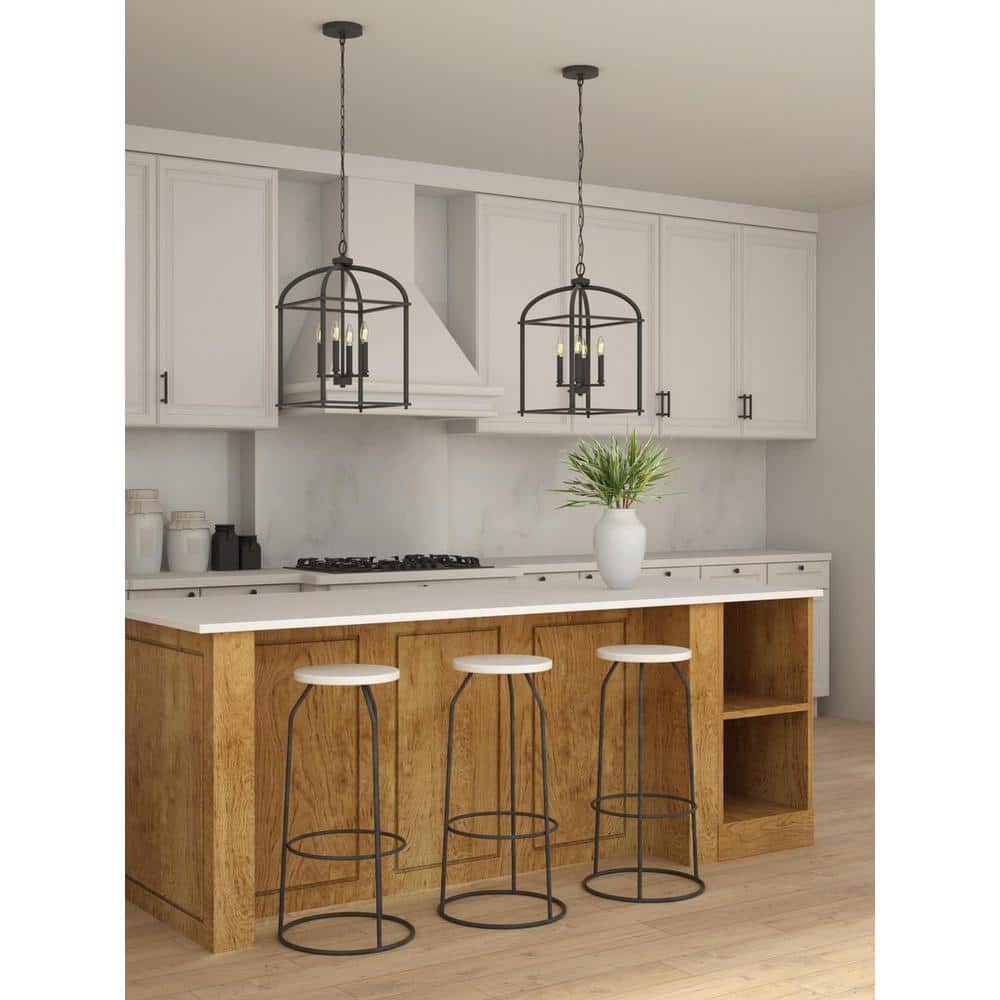 Progress Lighting Fallridge 4-Light Matte Black Transitional Pendant Light  P500375-31M - The Home Depot, image size:1000x1000