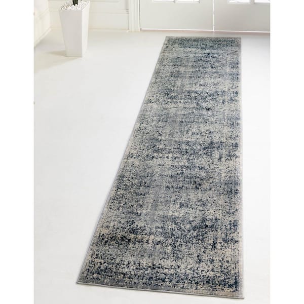 Chateau Collection Area Rug - Jefferson (3 ft. 1 in. x 13 ft. 1 in. Runner Blue Gray/Beige)