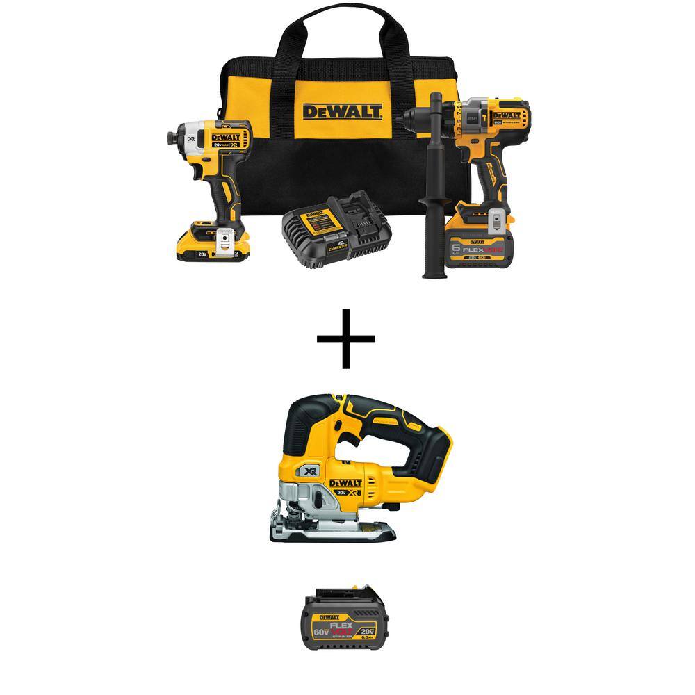 DEWALT 20V MAX Cordless Brushless Hammer Drill/Driver Combo Kit, 20V