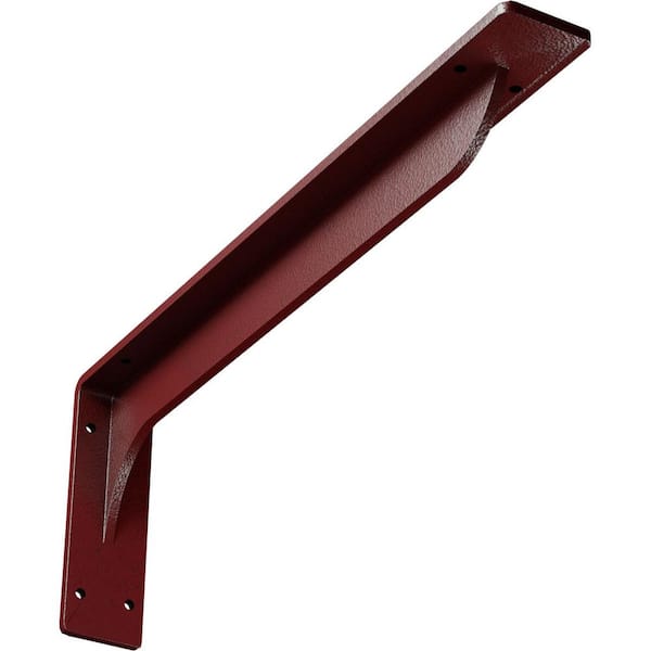 Ekena Millwork 2 in. W x 6-1/2 in. H x 18 in. D Hammered Bright Red Embrey Steel Bracket