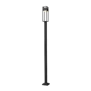 Barwick 119.75 in. 1-Light Black Aluminum Hardwired Outdoor Weather Resistant Post Light Set LED