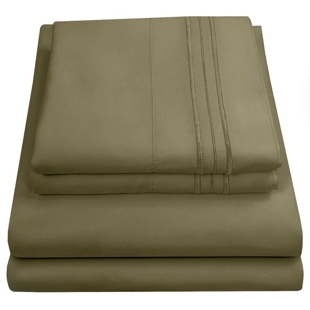 Olive King Ultra Soft Microfiber 4-Piece Sheet Set
