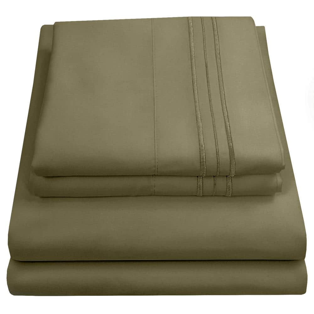 Olive Queen Ultra Soft Microfiber 4-Piece Sheet Set