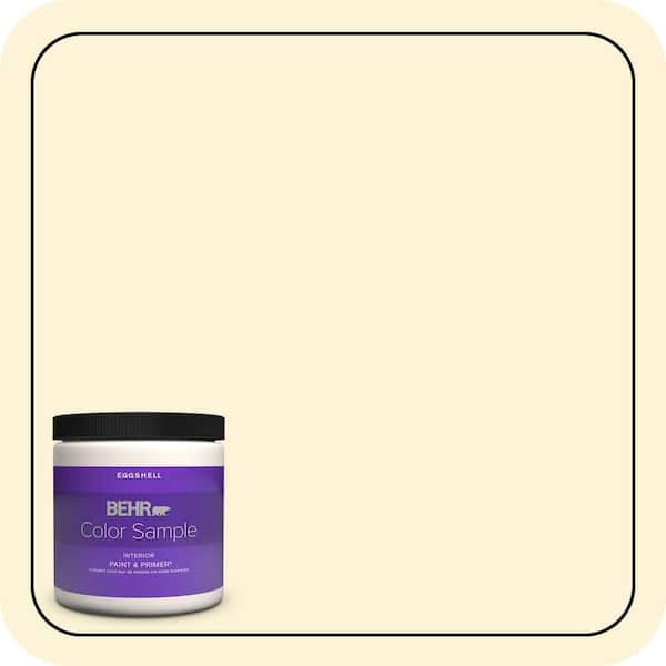 BEHR PREMIUM PLUS 8 oz. #390C-1 Capri Cream Eggshell Enamel Interior Paint & Primer Color Sample