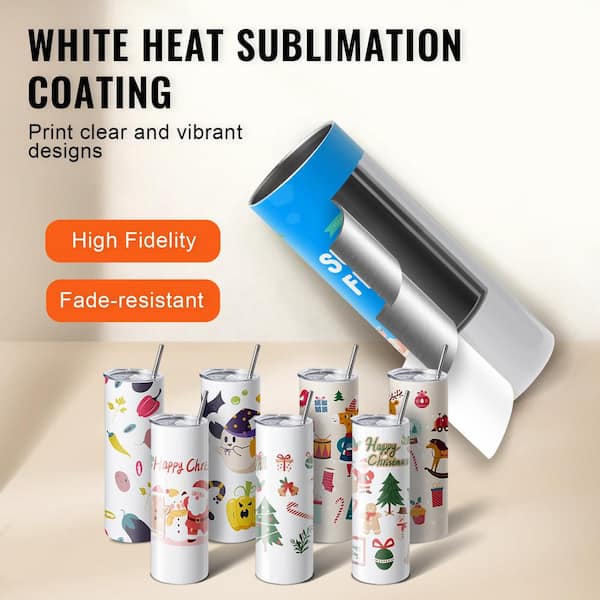 SVOPES 12-Pack 20 oz. Sublimation Tumblers, Skinny Straight Stainless Steel Double Wall Tumblers for Customized Gifts