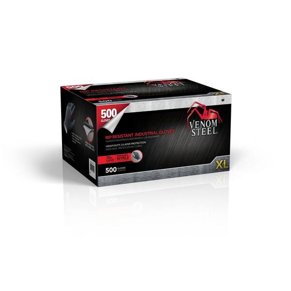 Venom Steel Large Black Nitrile Gloves VEN6543N - The Home Depot