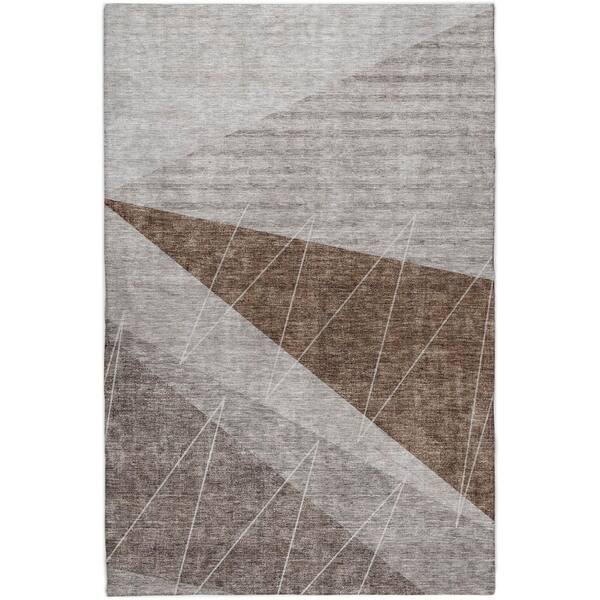 Dream Shag Premium Machine Washable Abstract ADS706 Gray 8 ft. x 10 ft. Area Rug