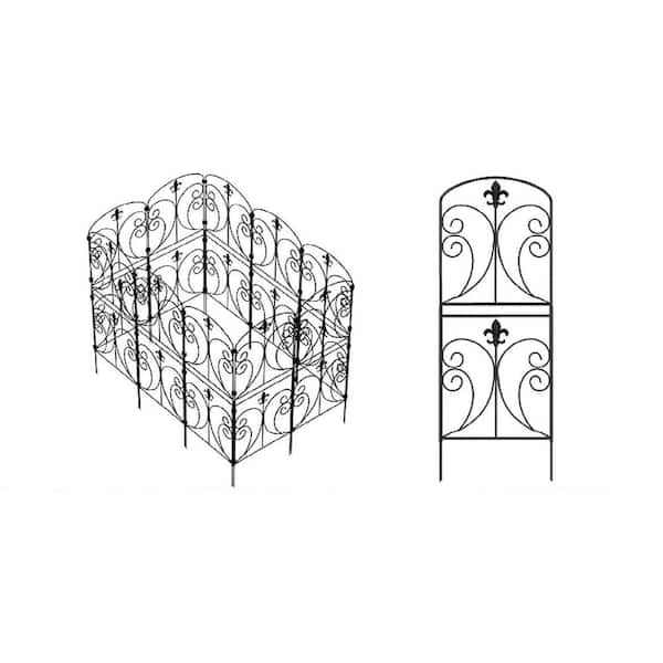 Justincity Decorative Arched Garden Fence 5 in. Rustproof Metal Animal Barrier Edging Border 10 Pack