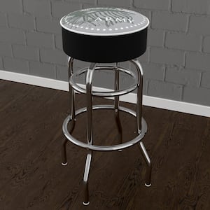 United States Army This We'll Defend 31 in. White Backless Metal Bar Stool with Vinyl Seat
