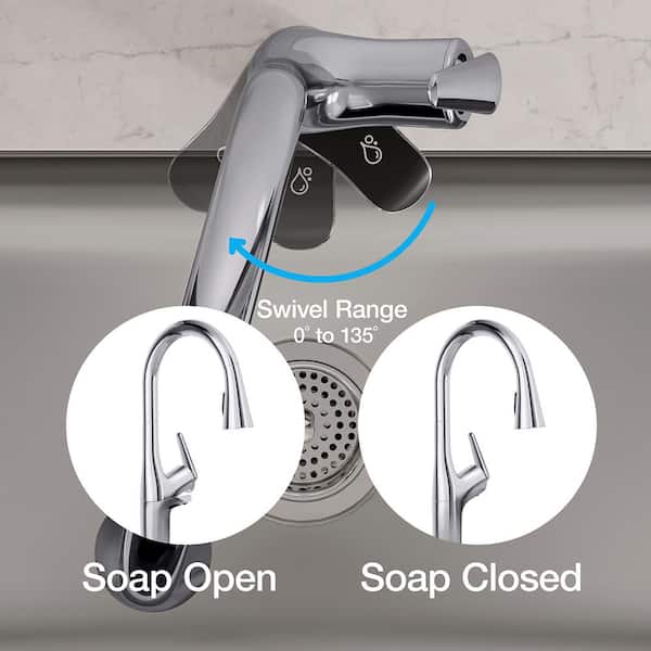 KOHLER Safia 1-Handle Pull Down Sprayer Kitchen Faucet with Integrated Soap Dispenser in Vibrant Stainless