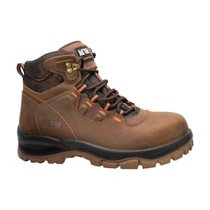 Men's Waterproof 6 inch Hiker Work Boots - Composite Toe - Brown - Size 8.5(M)