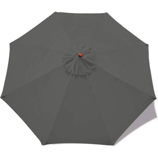 Cubilan 9 ft. Market Patio Umbrella Replacement Canopy for 8 Ribs, in Charcoal Grey