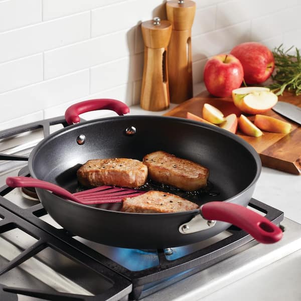 https://images.thdstatic.com/productImages/ab2c698a-c877-40aa-b469-e2dd37fd7c44/svn/gray-with-red-handle-rachael-ray-skillets-80180-c3_600.jpg